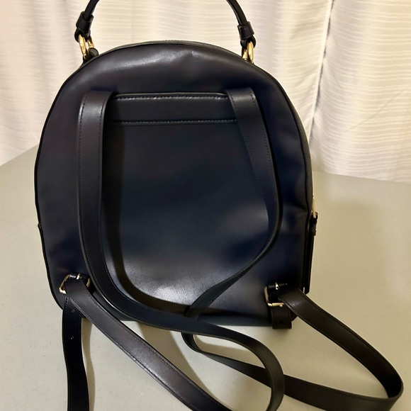 Coach Navy Leather Backpack with Gold Accents - Picture 2 of 3